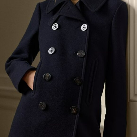 BNWT Authentic Ralph Lauren Collection Logan ouble-Faced Wool-Cashmere Peacoat - Picture 10 of 12